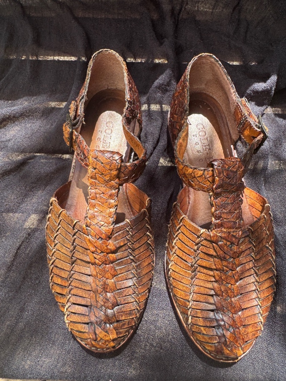 Vintage Cole Haan Resort ‘Natia’ Woven Leather Huarache Spiced Rum Brown - Sz 5